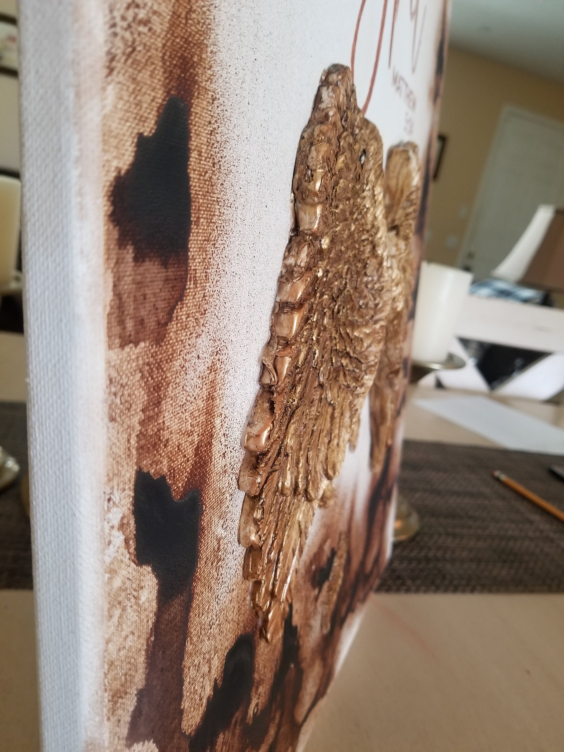 Angel Wings Painting on Canvas - Handmade Artwork