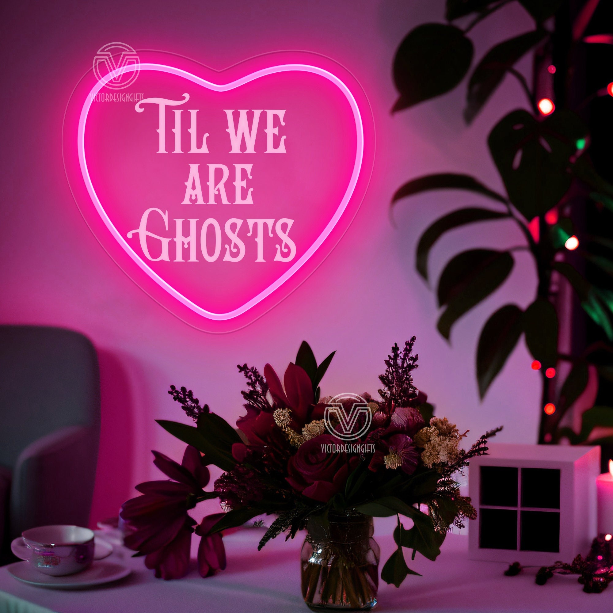 Neon Ghosts Sign - Gothic & Personalized Home Decor