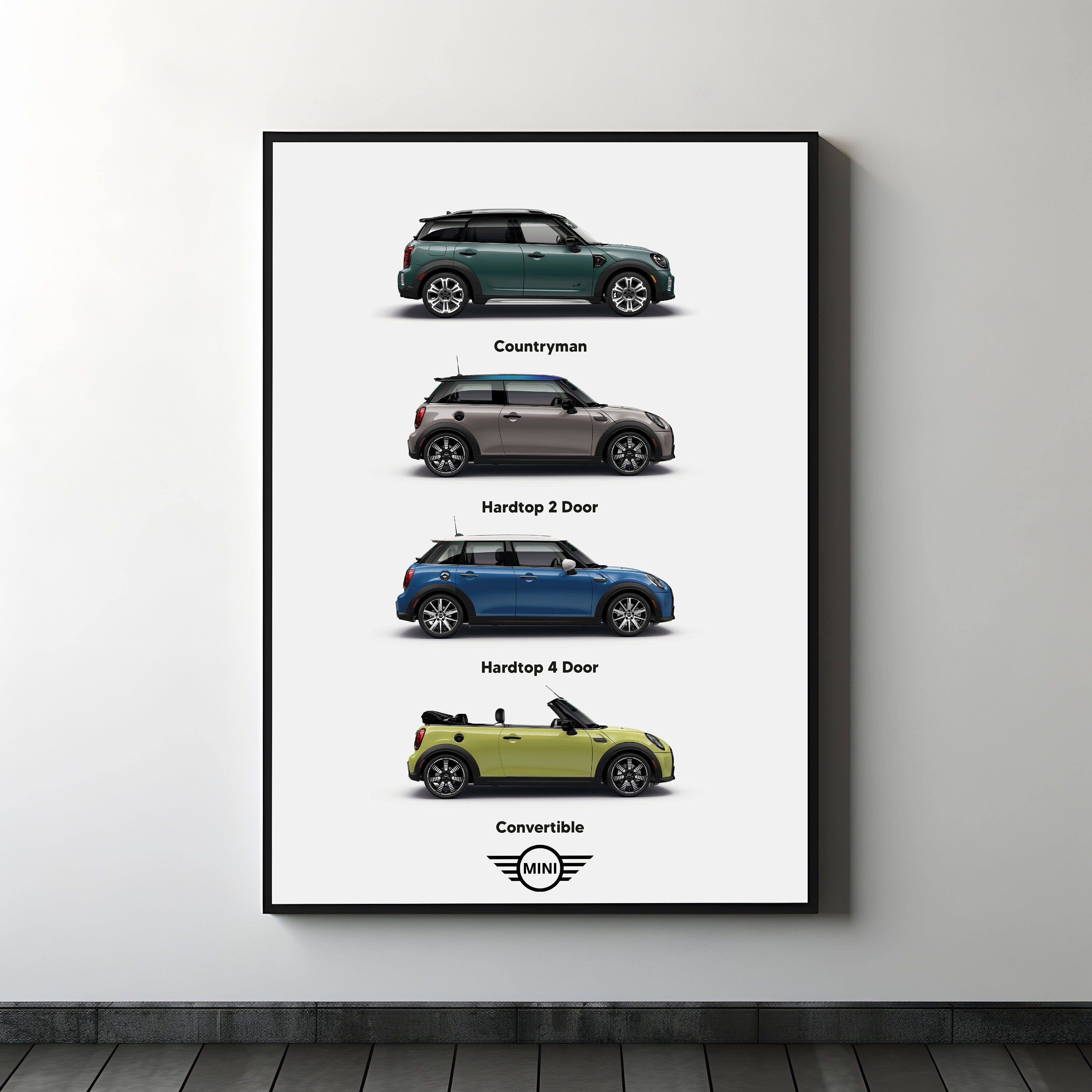 Mini Copper 4 Poster Wall Art, Frame Option
