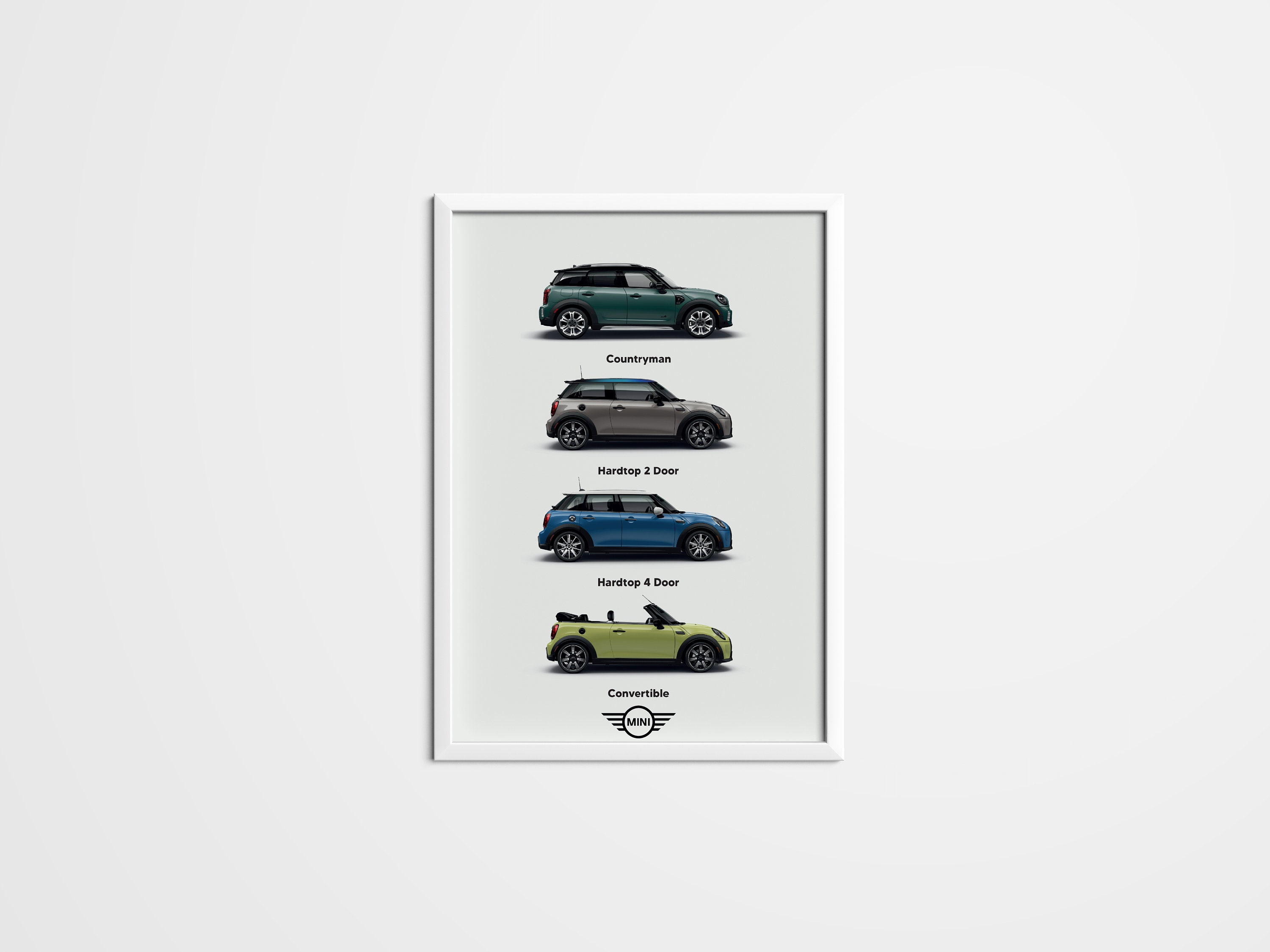 Mini Copper 4 Poster Wall Art, Frame Option