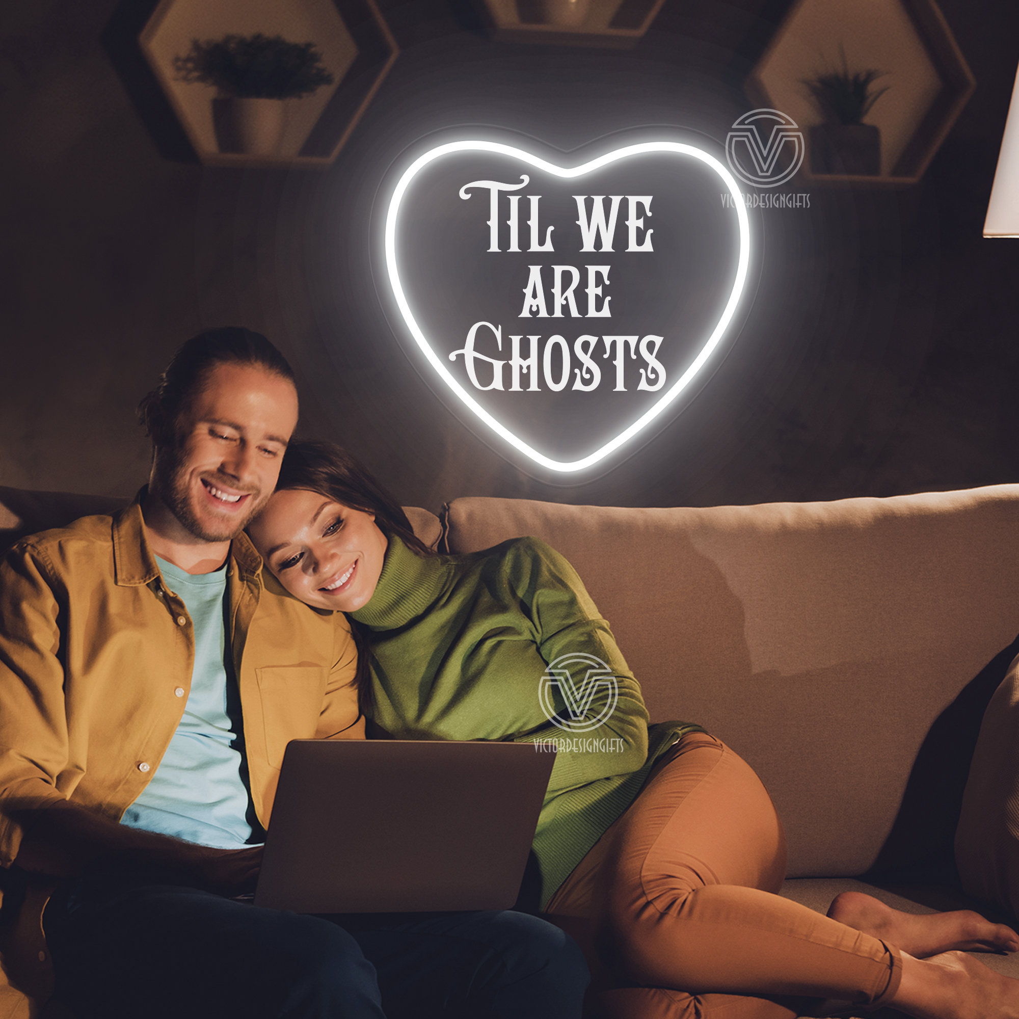 Neon Ghosts Sign - Gothic & Personalized Home Decor