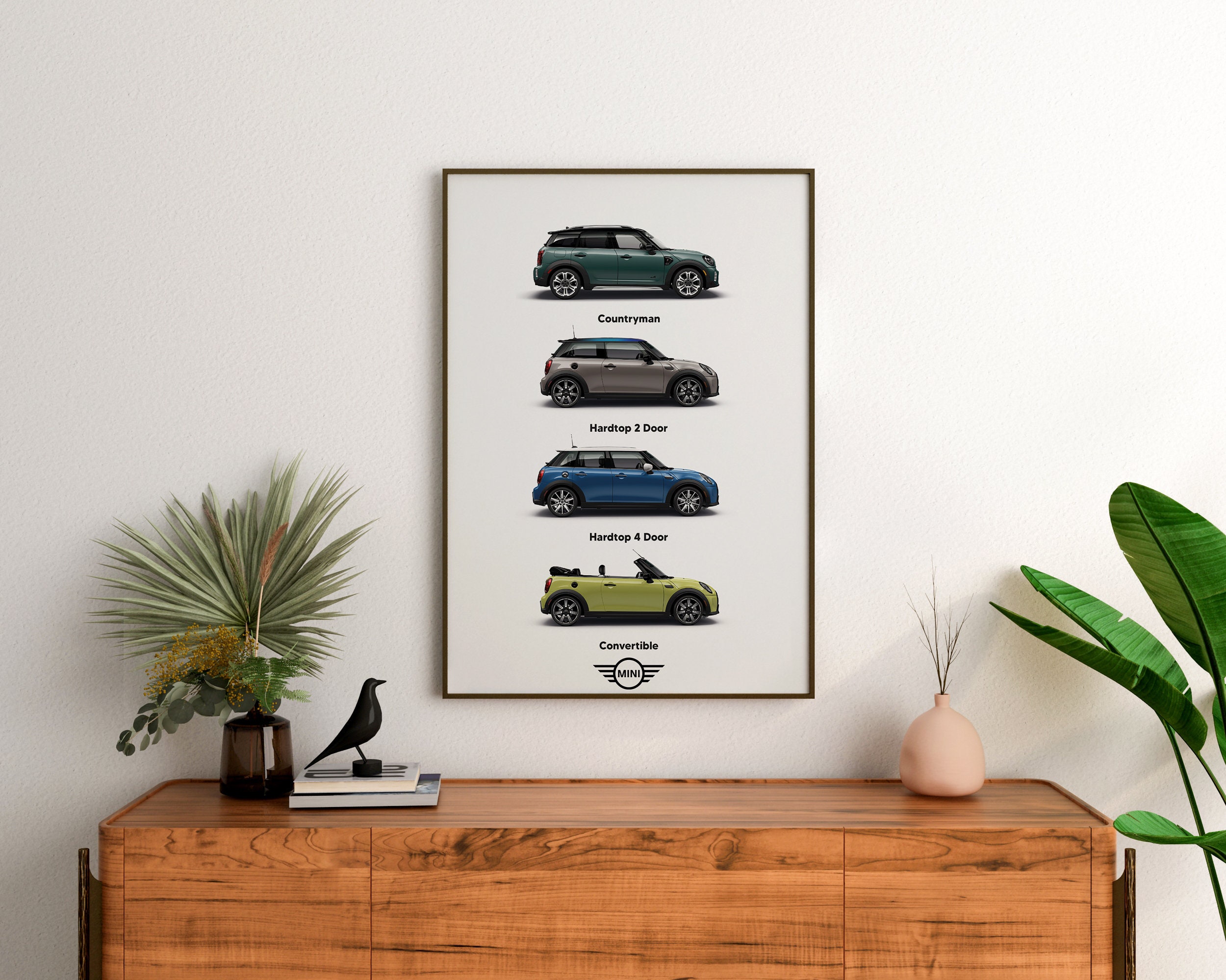 Mini Copper 4 Poster Wall Art, Frame Option