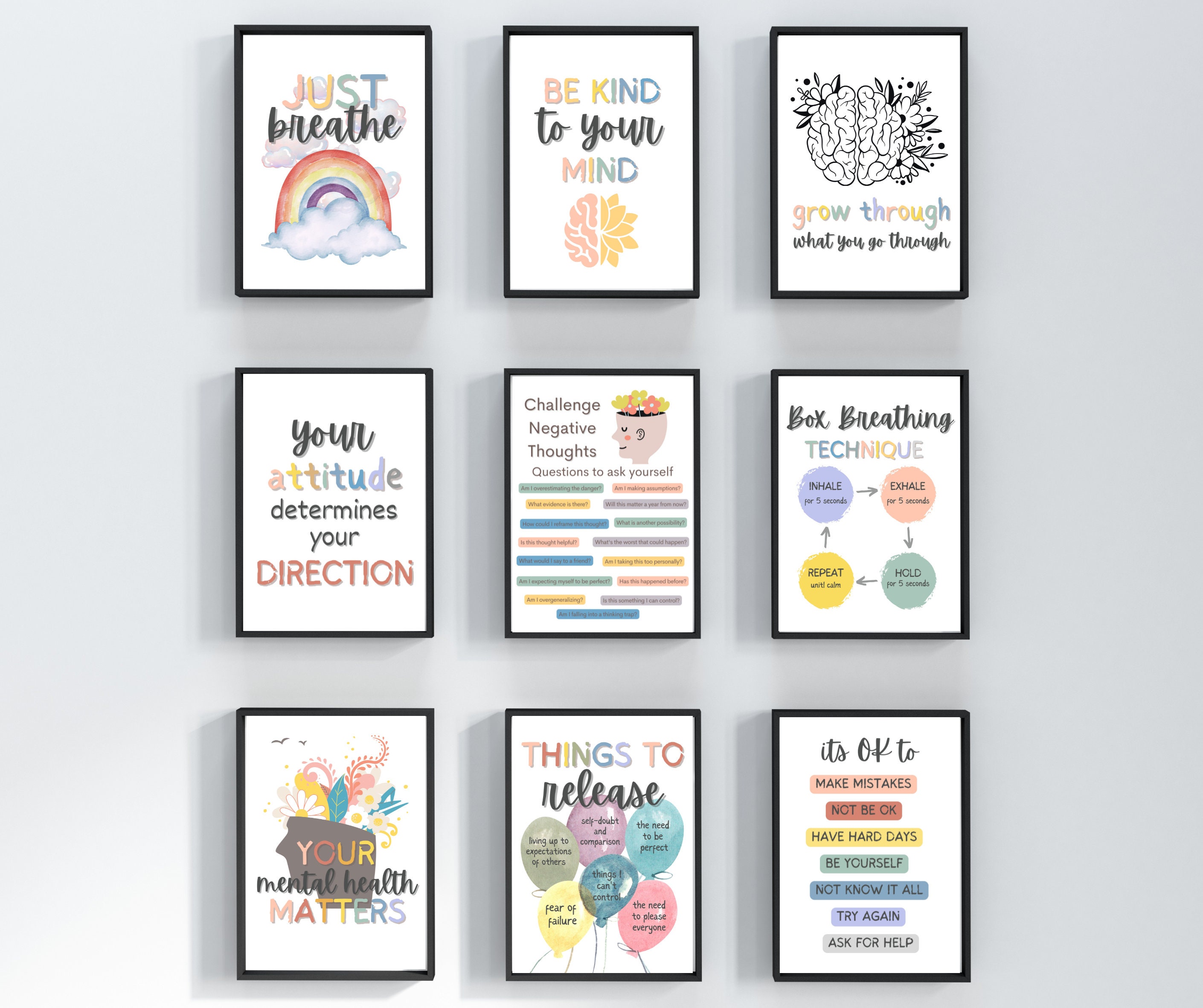 Therapy Office Decor Mega Bundle - Inspirational Wall Set
