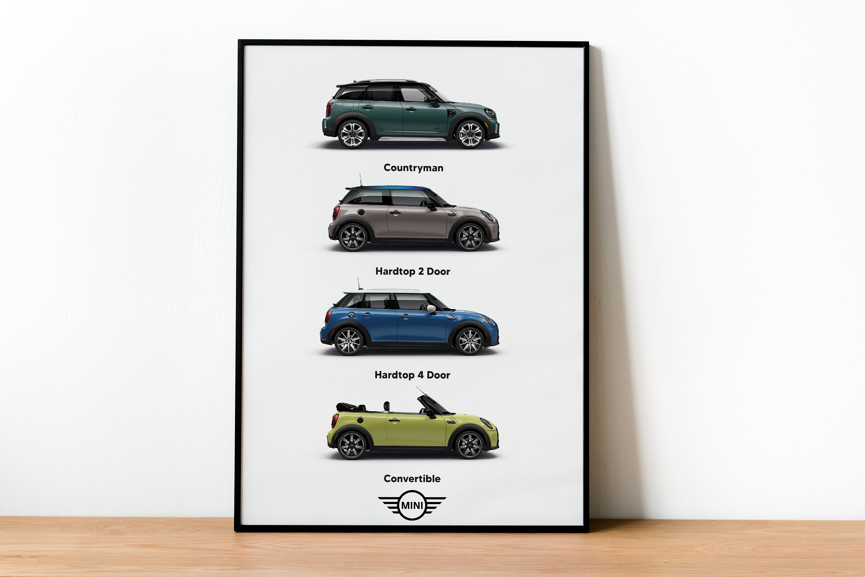 Mini Copper 4 Poster Wall Art, Frame Option
