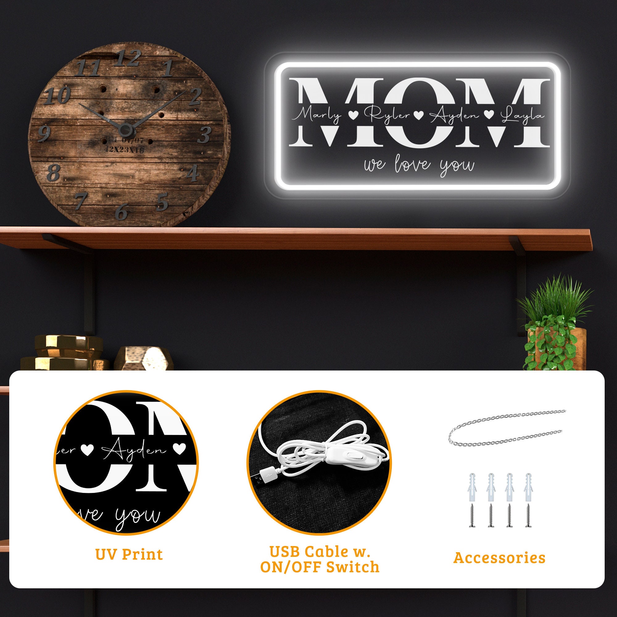 Neon Ghosts Sign - Gothic & Personalized Home Decor