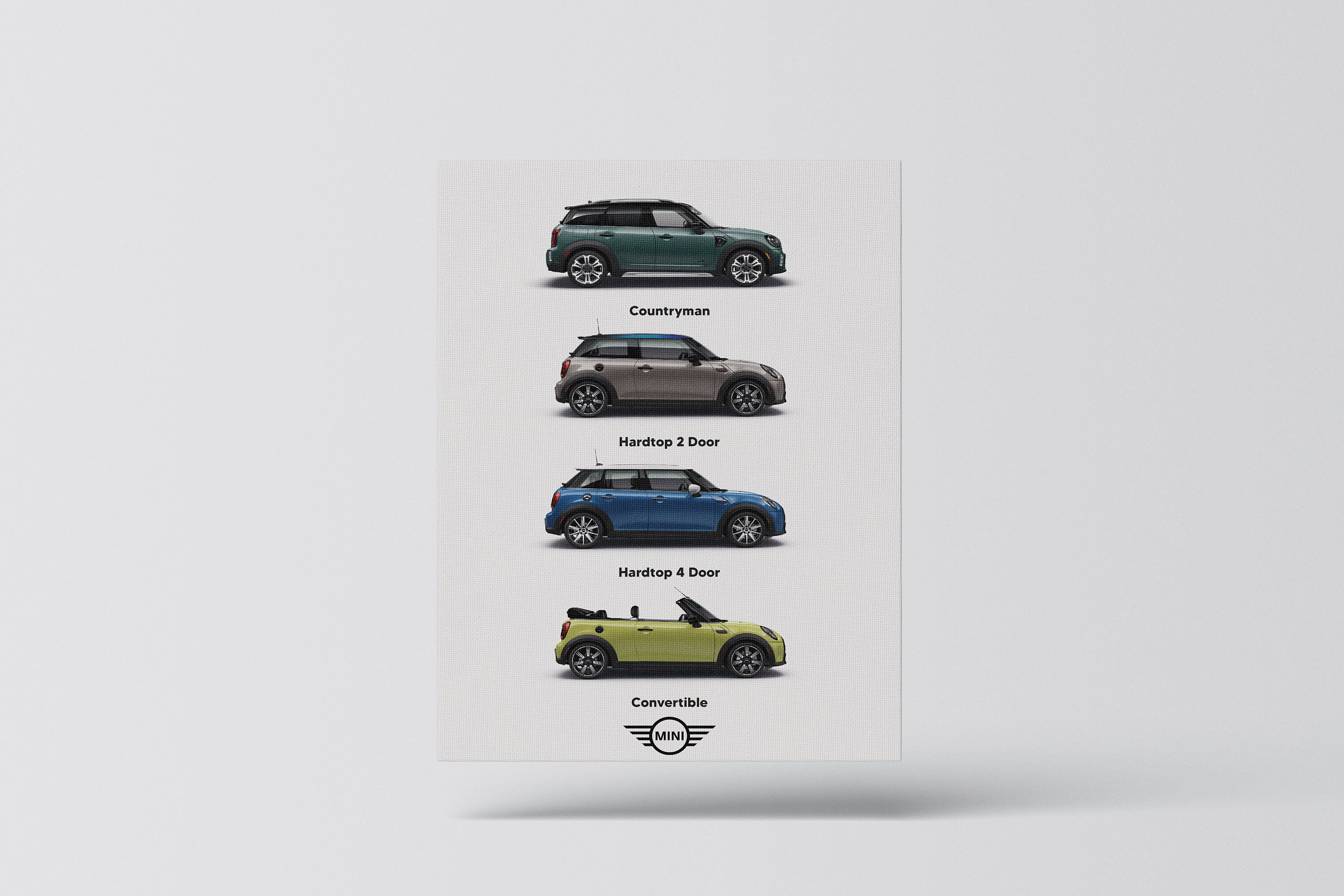 Mini Copper 4 Poster Wall Art, Frame Option