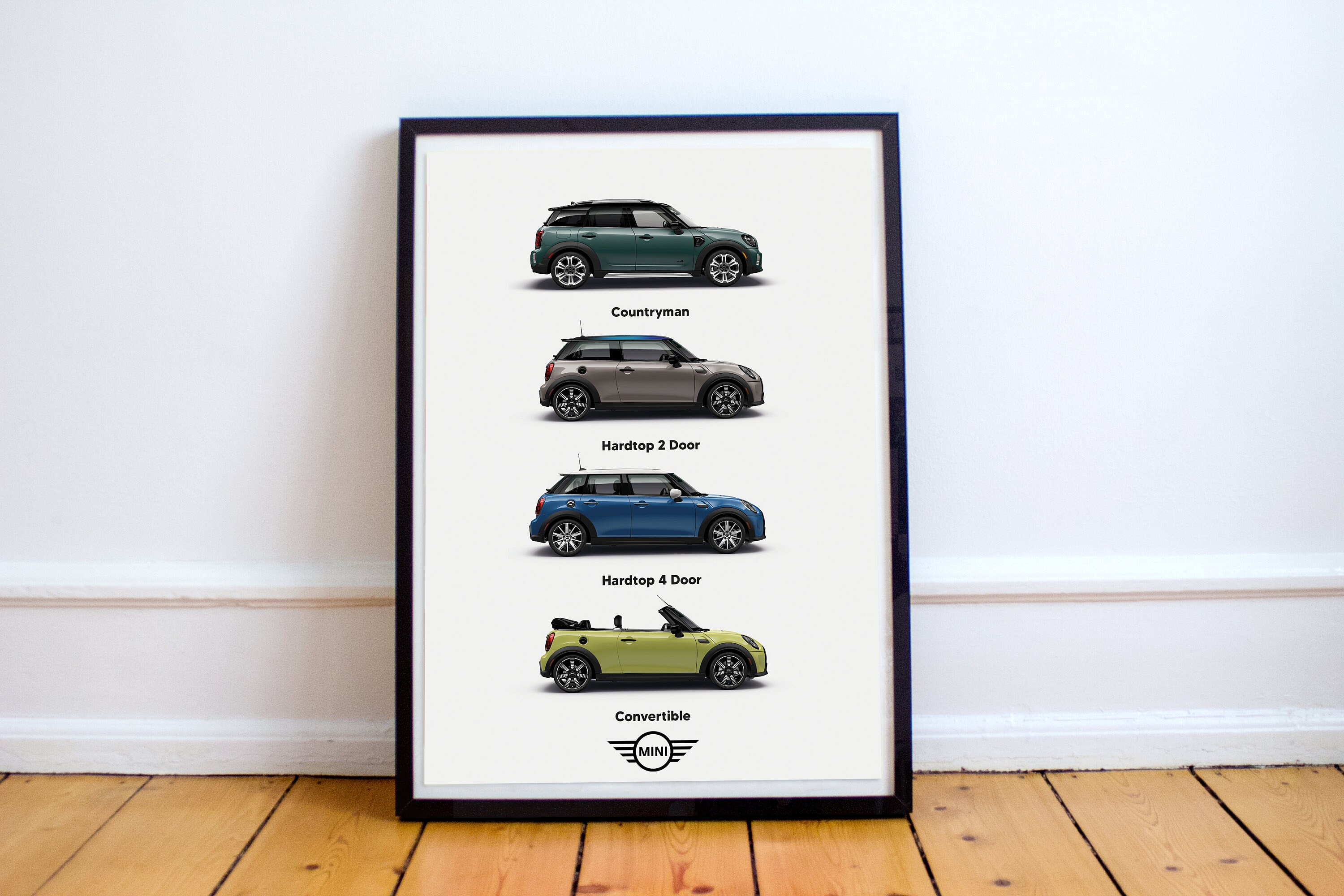 Mini Copper 4 Poster Wall Art, Frame Option