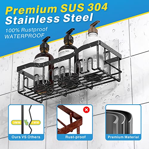 EUDELE Shower Caddy: 5 Pack Stainless Steel Bath Organizers