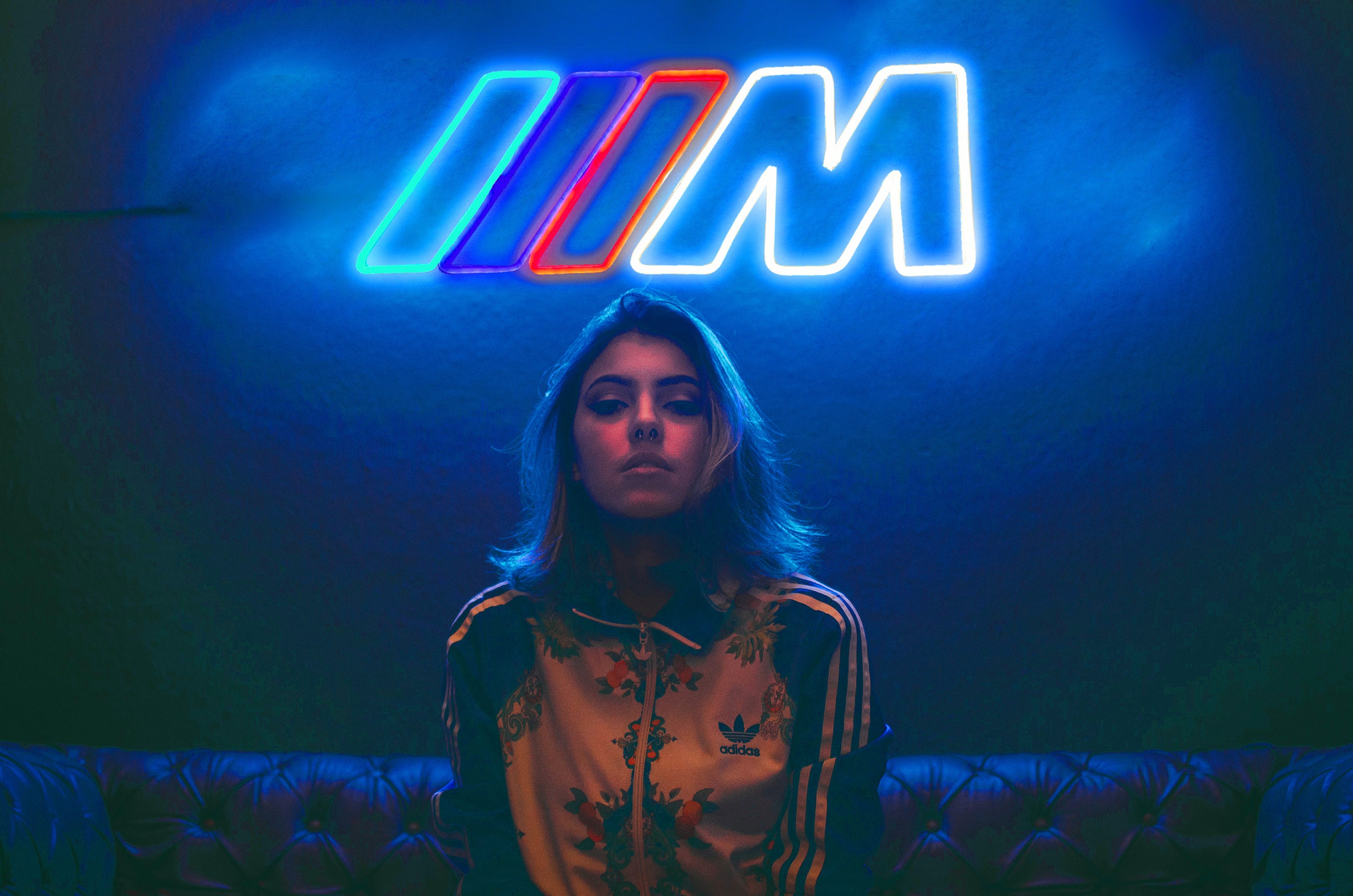 Neon M Logo Car Sign for Home Bar