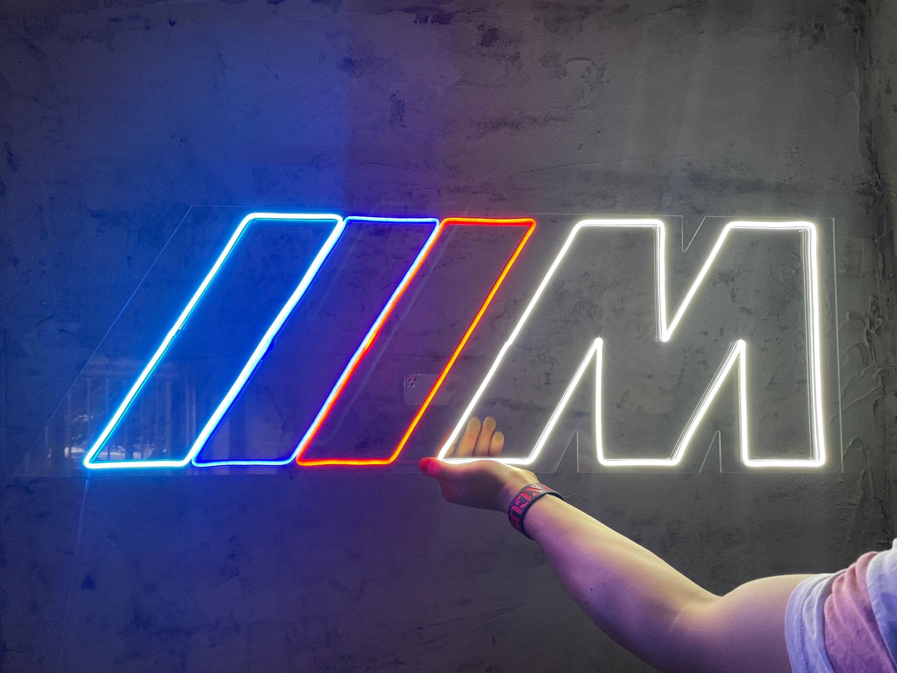 Neon M Logo Car Sign for Home Bar