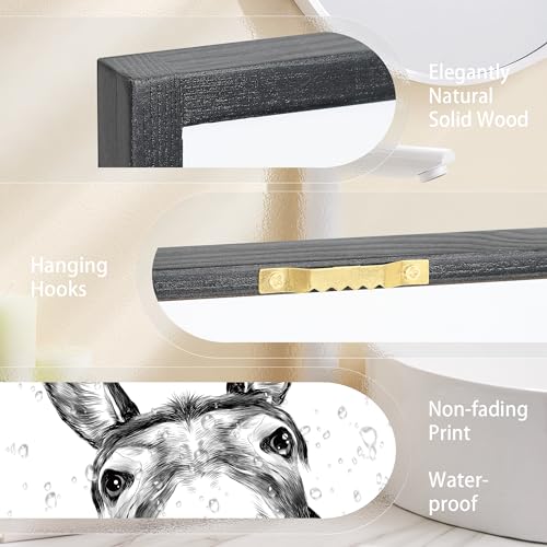Farmhouse Bathroom Wall Art Set - Donkey Theme
