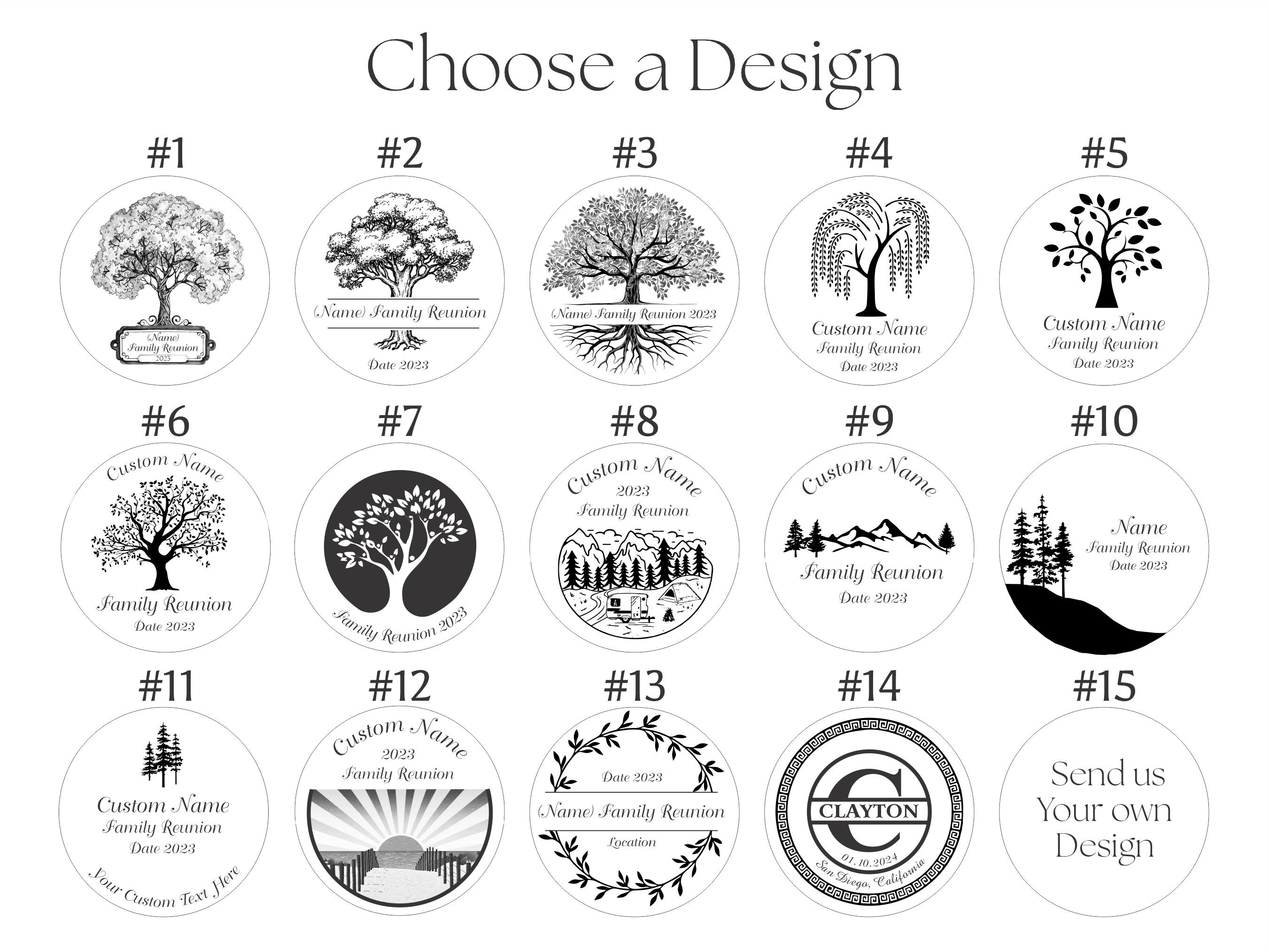 Custom Engraved Family Tree Wooden Magnets Rustic Design