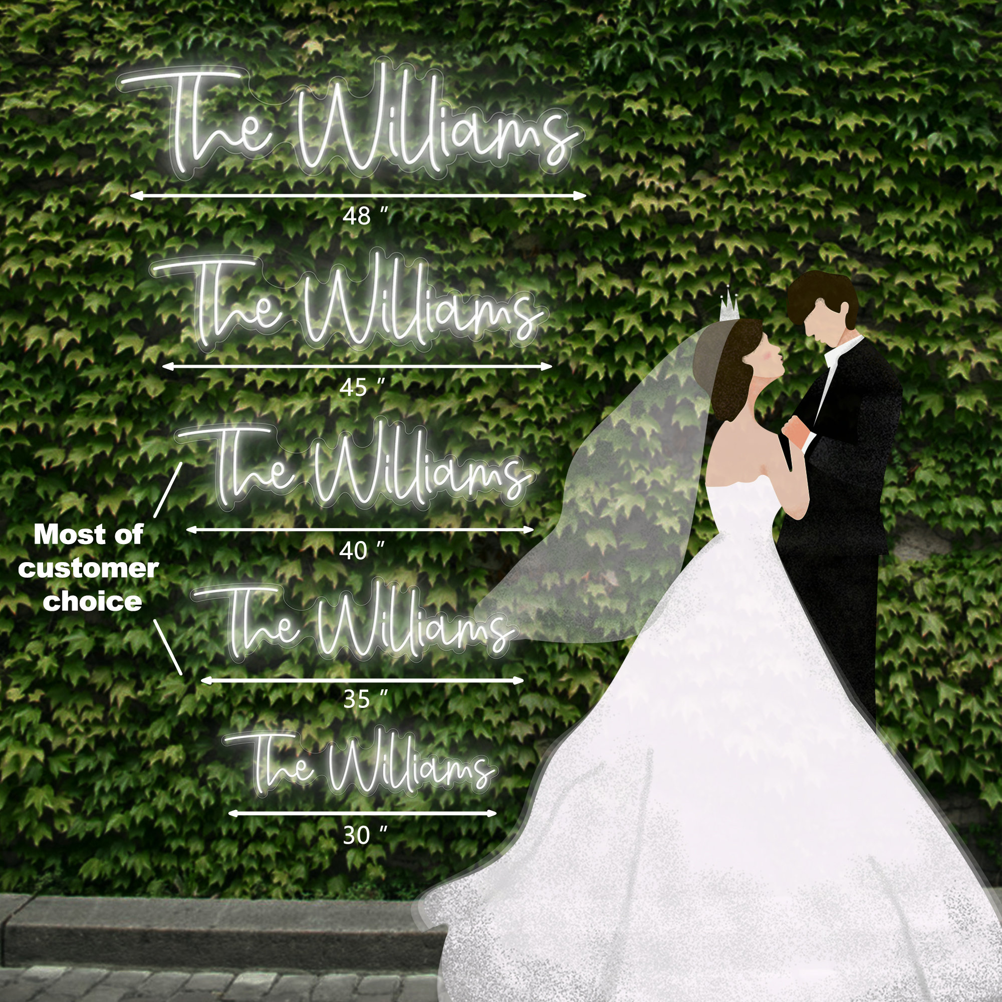 Customized Neon Last Name Wedding Sign for Wall Décor