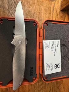 Grimsmo Rask Stonewashed Titanium Handle Knife
