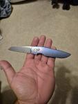 Grimsmo Fjell Integral Button Lock Knife - Blue