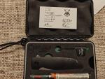 Grimsmo Rask Milled Titanium Knife with Blue Accents