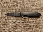 Grimsmo Rask Milled Titanium Knife with Blue Accents