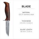 Helle Speider Fixed Blade Knife with Birch Handle