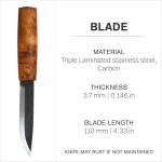 Viking Fixed Blade Knife with Birch Handle