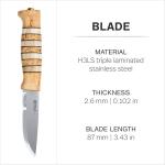 Helle Arv Outdoor Knife with Sheath and Birch Handle