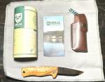 Helle Dokka Folding Knife with Curly Birch Handle