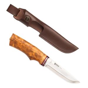 Helle Futura Camping Knife with Curly Birch Handle