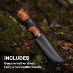 Helle Futura Camping Knife with Curly Birch Handle