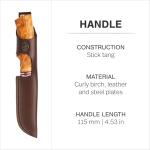 Helle Futura Camping Knife with Curly Birch Handle