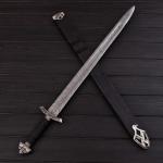 Damascus Steel Norseman Sword with Scabbard