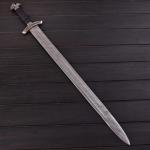 Damascus Steel Norseman Sword with Scabbard