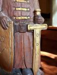 Viking Knight Wood Carved Sword and Shield Statue