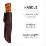 Helle Eggen Camping Knife with Curly Birch Handle