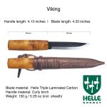 Helle Viking Fixed Blade Knife with Birch Handle