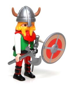 Viking Norseman Figure with Axe, Sword, & Shield