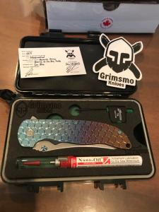 Grimsmo Norseman 6671 Honey Comb Knife - Blue, Gold, Purple