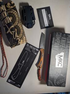 Montana Knife Co. Stockyard Orange Black Blade