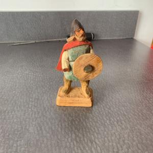 Viking Warrior Wood Knife with Sword and Shield