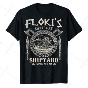 Kattegat Viking Ship Sword T-shirt for Warriors