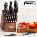 Viking 17-Piece Cutlery Set with Walnut Block