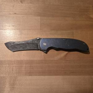 Grimsmo Norseman Blue Crosshatch Acid Etched Knife