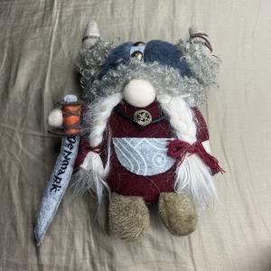 Viking Gnome Plush Toy with Sword