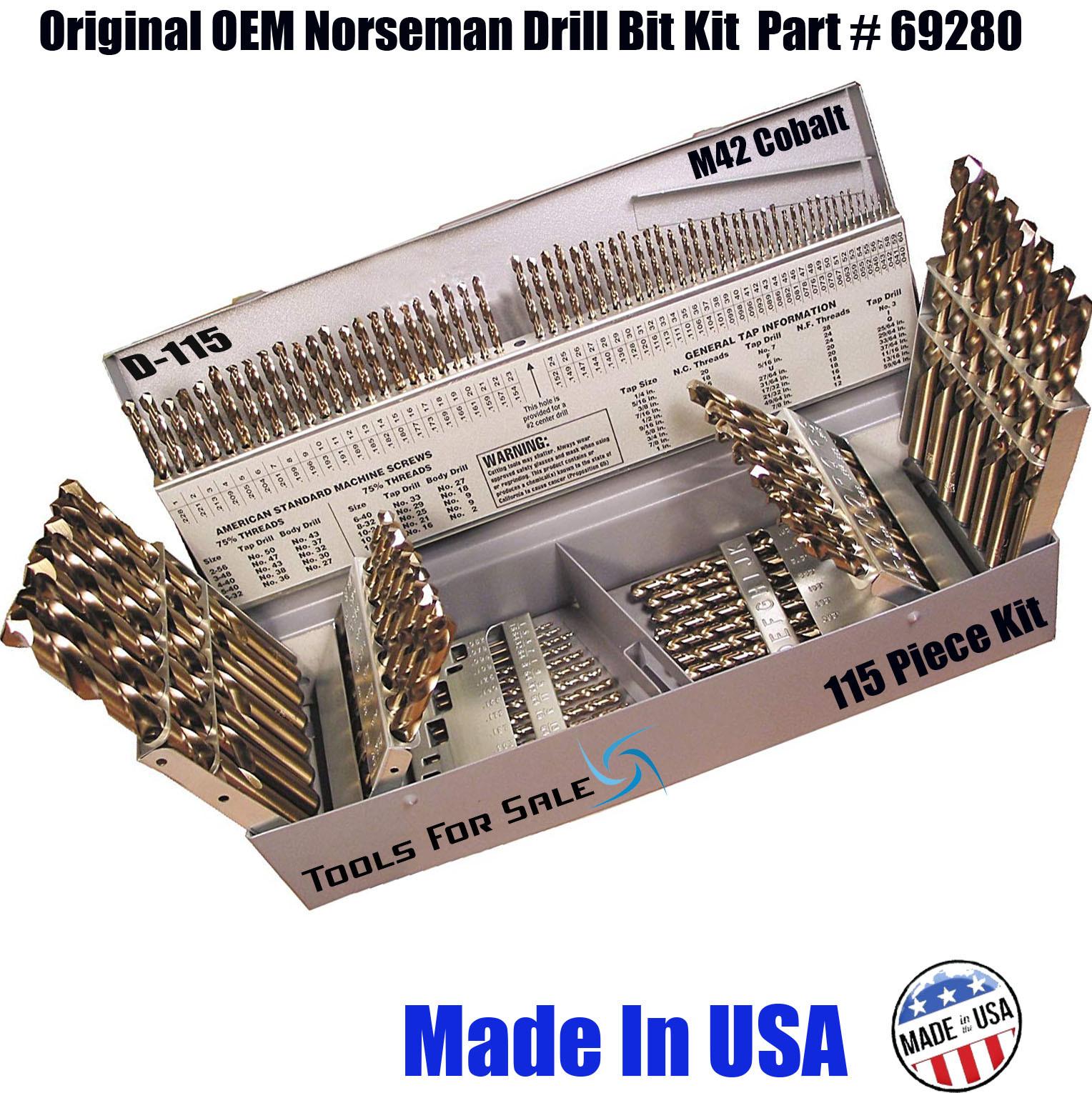 Norseman 115-piece M42 Cobalt Drill Bit Set
