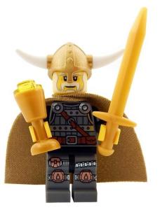 LEGO Viking King Minifig with Gold Sword