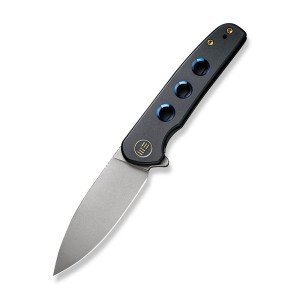 WE Shakan Folding Knife Black/Blue Ti Handle