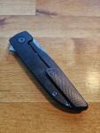 Grimsmo Rask Knife - Ladder Damasteel, Titanium, Black