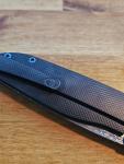 Grimsmo Rask Knife - Ladder Damasteel, Titanium, Black