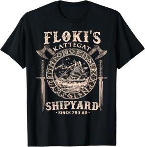 Kattegat Viking Ship and Sword T-Shirt