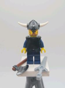 Viking Warrior Minifigure with Sword and Axe