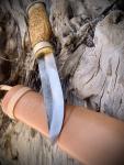Wood Jewel Puukko Knife with Custom Sheath