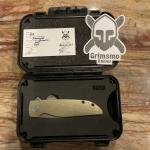 Grimsmo Rask Knife with Gold Handles and Purple Hardware